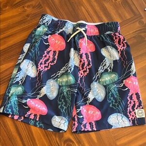 abercrombie kids Navy Jellyfish Swim Trunks with Pink & Aqua